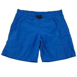 Columbia Blue Belted Men Sz XL OMNI-SHADE Sun Prot Belted Lined Fishing Shorts
